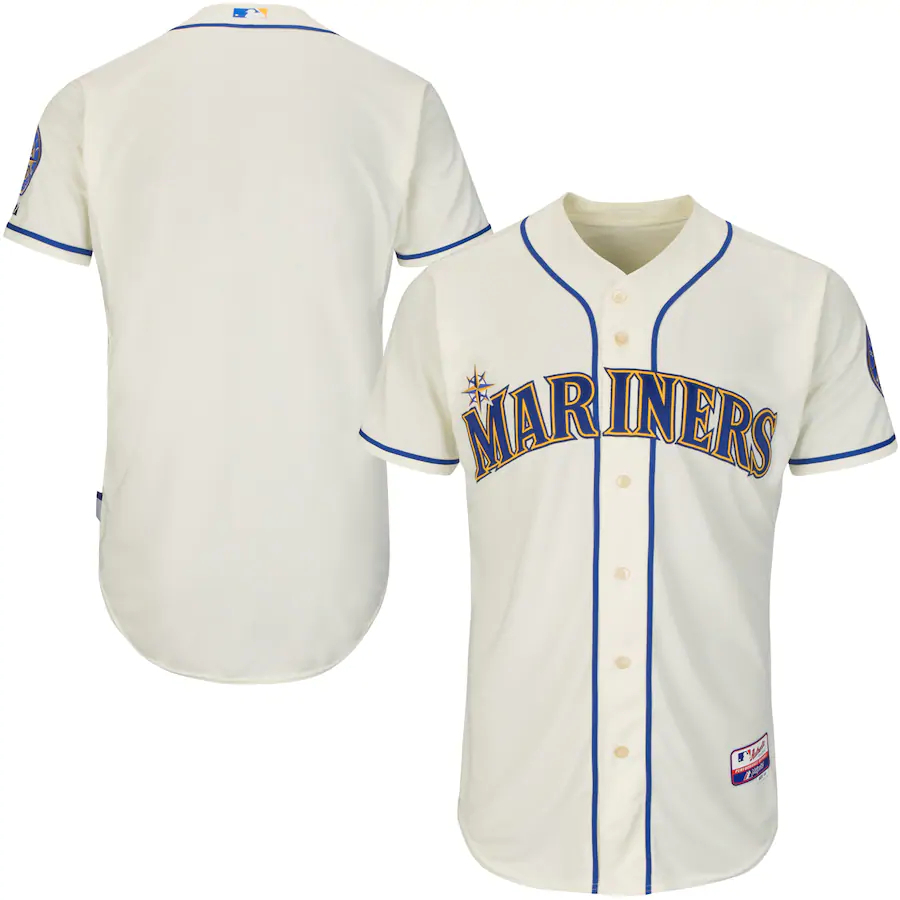 Seattle Mariners Majestic Team Authentic Baseball Jersey - Cream