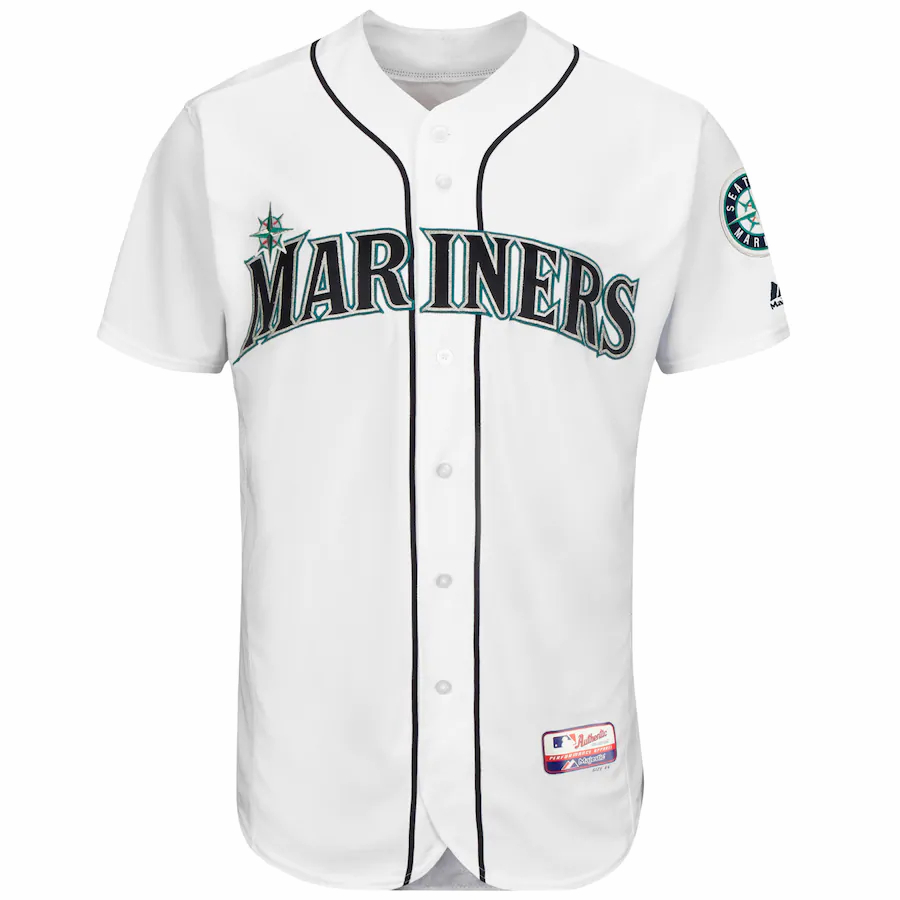 Alternative view of Seattle Mariners Majestic Team Authentic Baseball Jersey - White