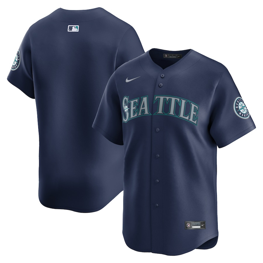 Seattle Mariners Road Limited Men Baseball Jersey - Navy 