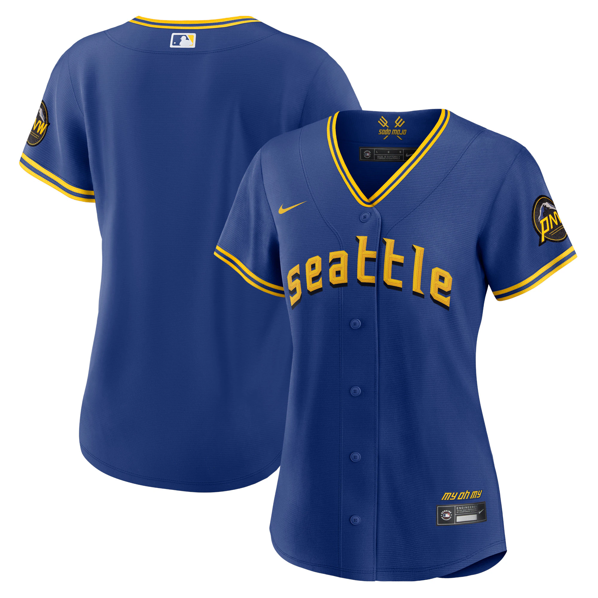 Alternative view of Seattle Mariners Women's 2023 City Connect Replica Baseball Jersey - Royal