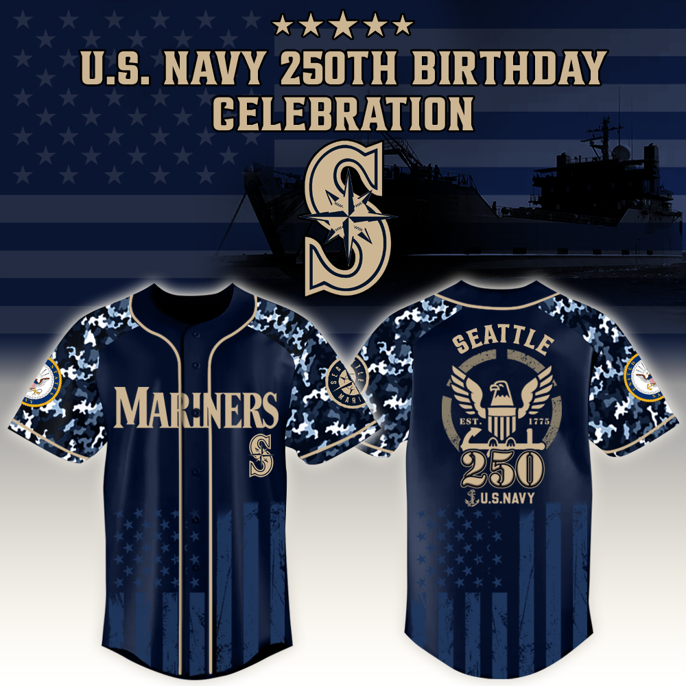 Seattle Mariners X Mlb Honoring 250 Years Of The U.s. Navy – Mlb Custom Baseball Jersey