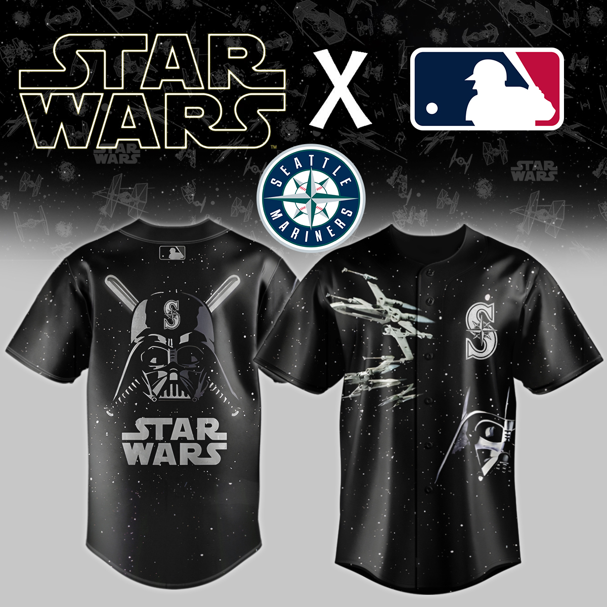 Seattle Mariners X Star Wars Custom Baseball Jersey