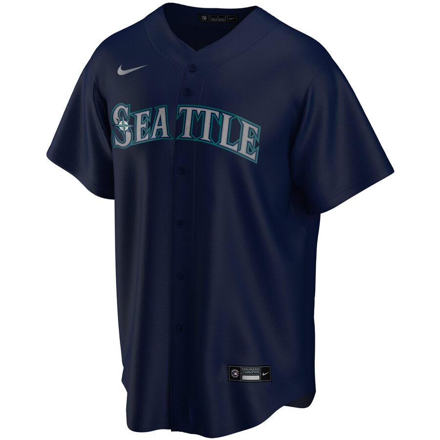 Alternative view of Seattle Mariners Youth Alternate 2020 Replica Team Baseball Jersey - Navy