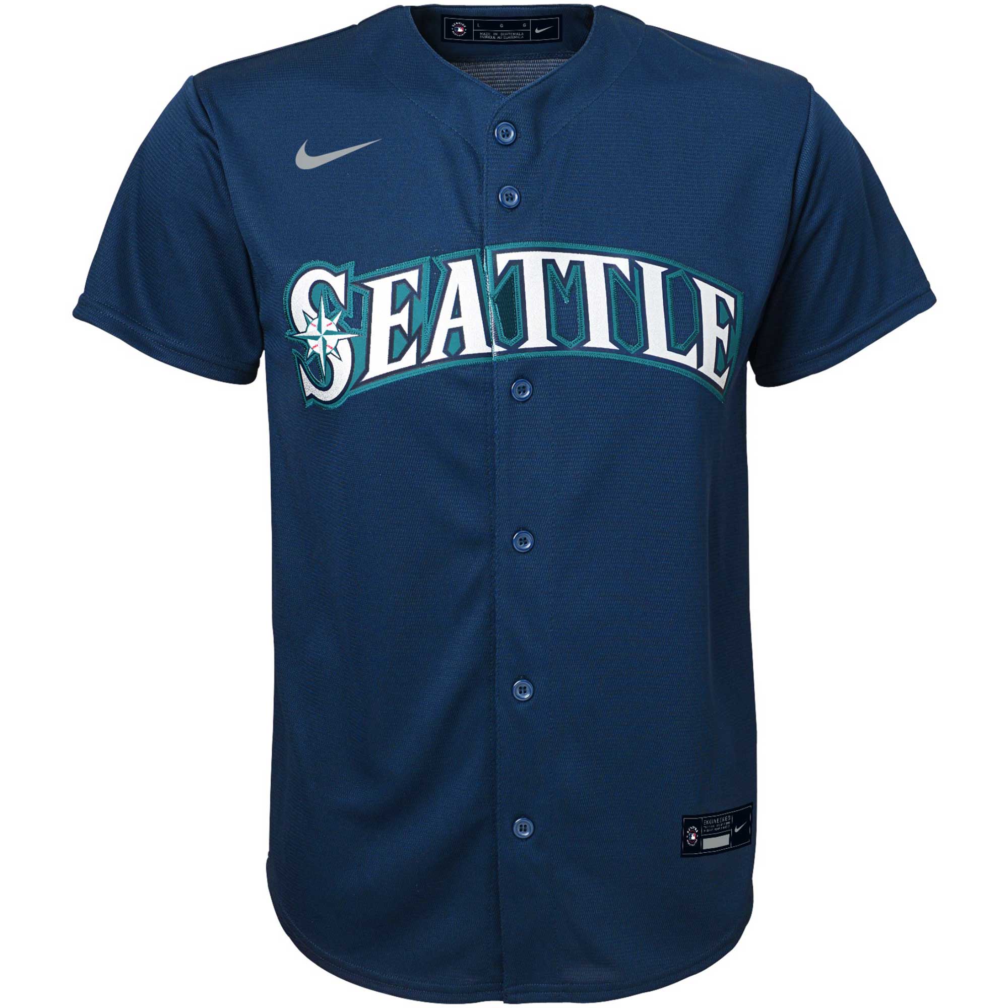Alternative view of Seattle Mariners Youth Alternate Replica Team Baseball Jersey - Navy