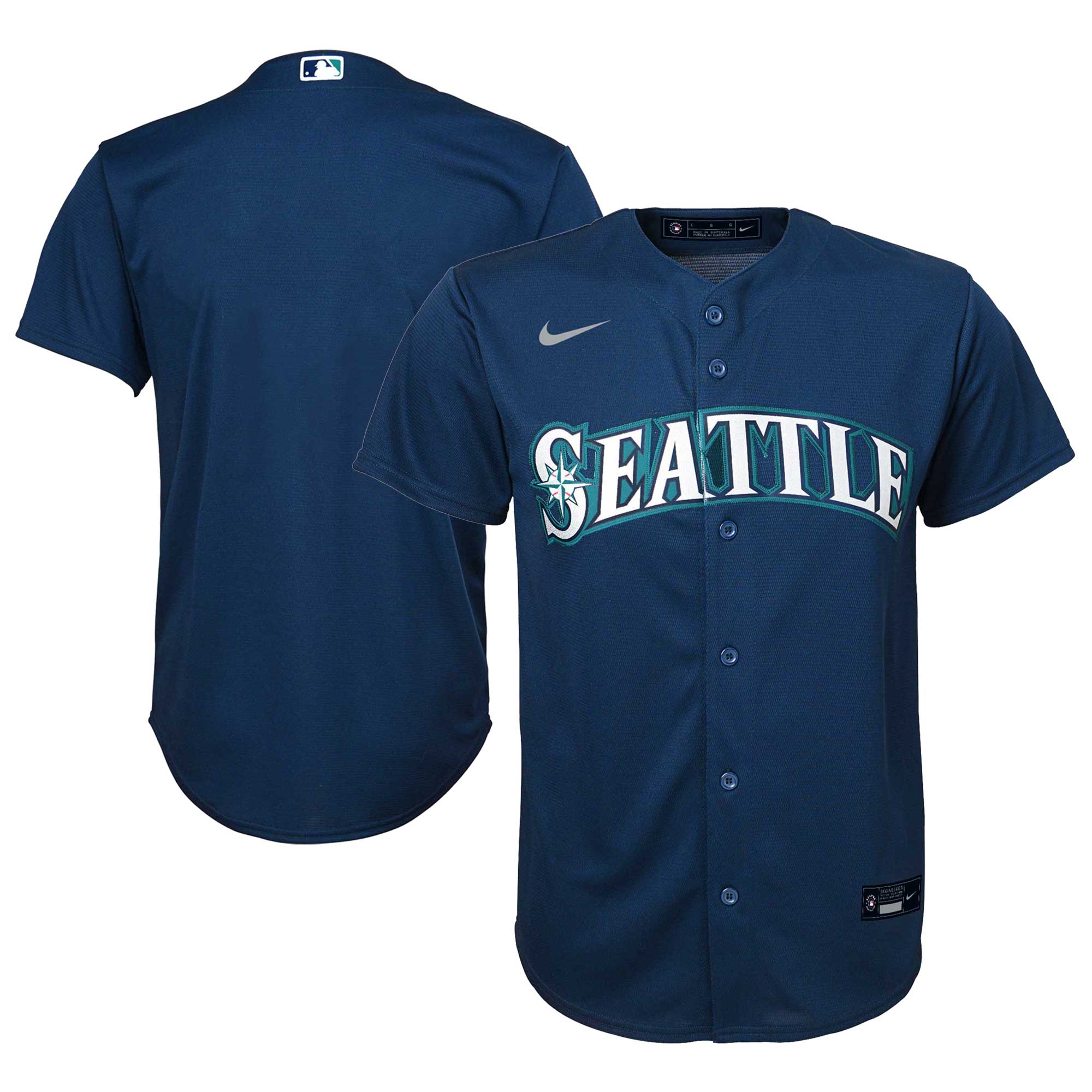 Seattle Mariners Youth Alternate Replica Team Baseball Jersey - Navy