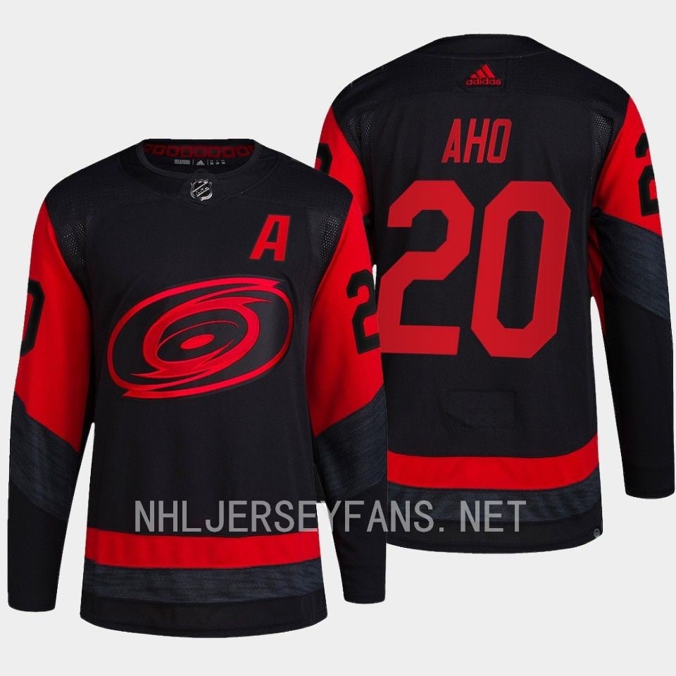 Sebastian Aho 20 Carolina Hurricanes 2023 Hockey Jersey Stadium Series Black Breakaway - JS296 