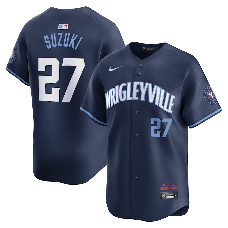 Seiya Suzuki 27 Chicago Cubs City Connect Limited Men Baseball Jersey - Navy