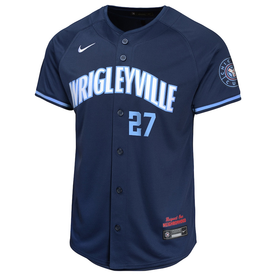 Alternative view of Seiya Suzuki 27 Chicago Cubs City Connect Limited YOUTH Baseball Jersey - Navy