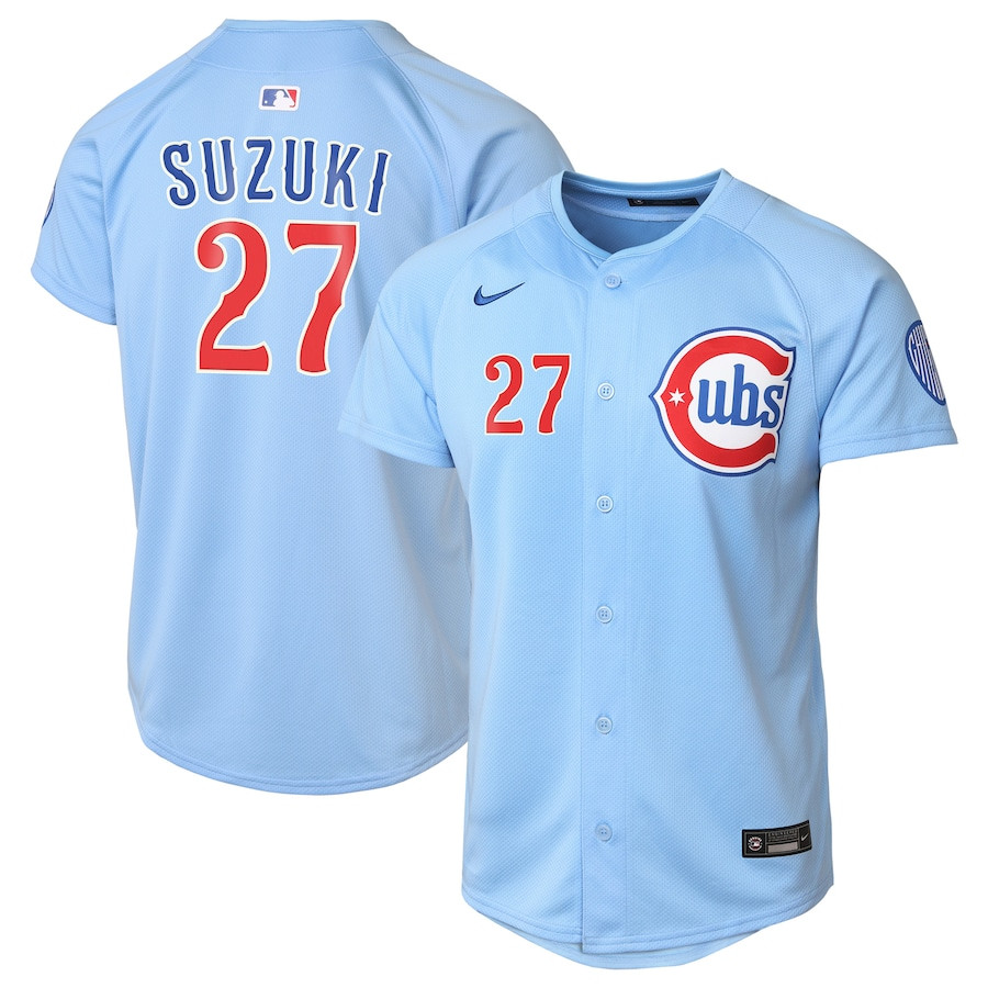 Seiya Suzuki 27 Chicago Cubs Limited Alternate 2 YOUTH Baseball Jersey - Baby Blue