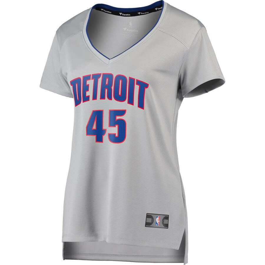 Alternative view of Sekou Doumbouya Detroit Pistons Fanatics Branded Women's Fast Break Replica Basketball Jersey Silver - Statement Edition