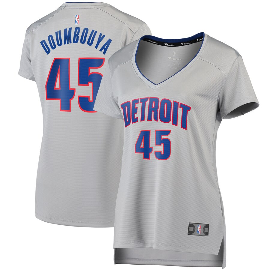 Sekou Doumbouya Detroit Pistons Fanatics Branded Women's Fast Break Replica Basketball Jersey Silver - Statement Edition