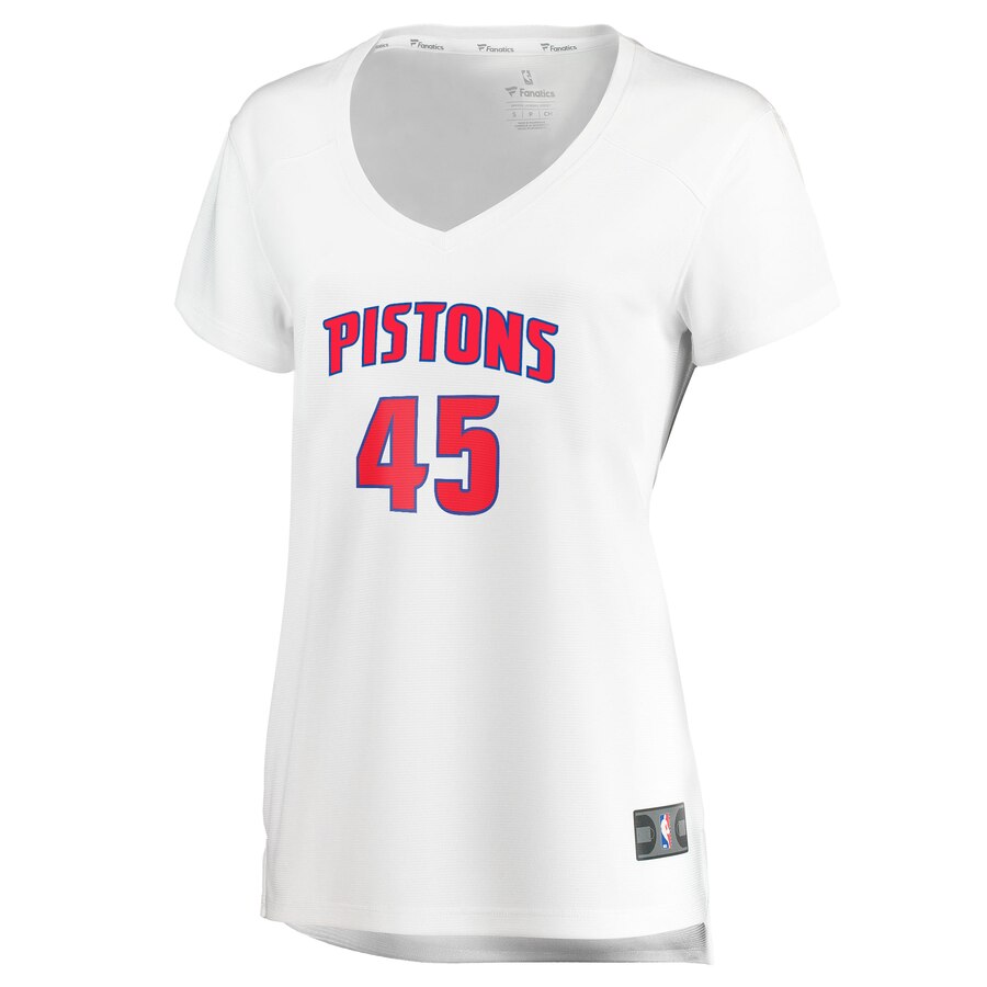 Alternative view of Sekou Doumbouya Detroit Pistons Fanatics Branded Women's Fast Break Replica Basketball Jersey White - Association Edition