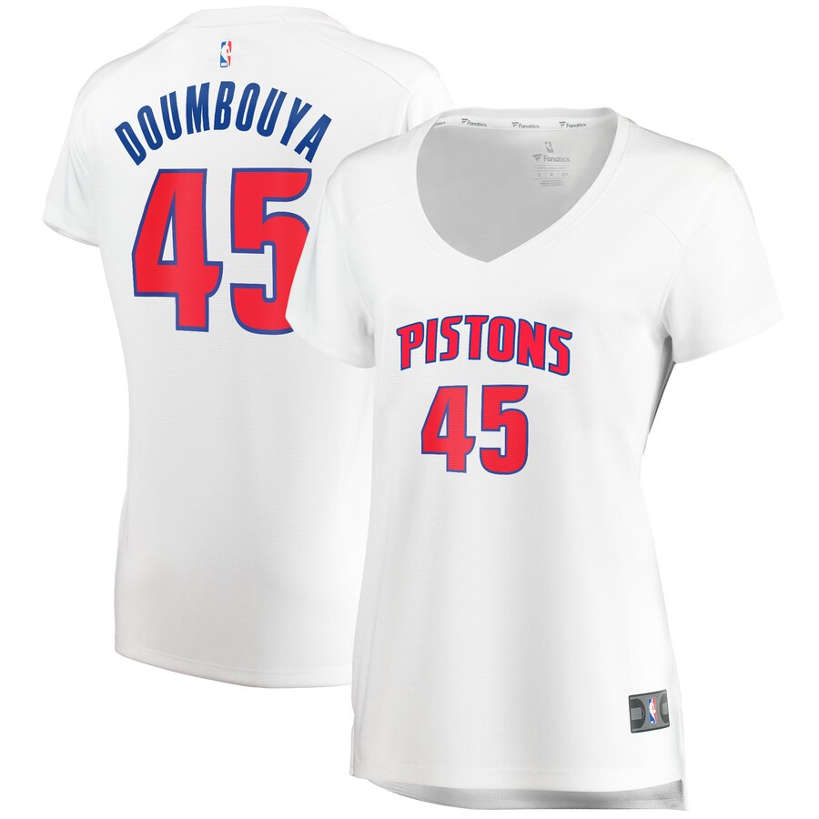 Sekou Doumbouya Detroit Pistons Fanatics Branded Women's Fast Break Replica Basketball Jersey White - Association Edition