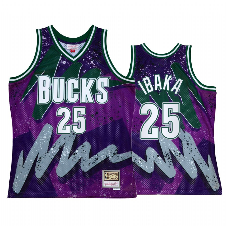Serge Ibaka 25 Milwaukee Bucks Hyper Hoop Purple Throwback 90s Basketball Jersey - JS950 