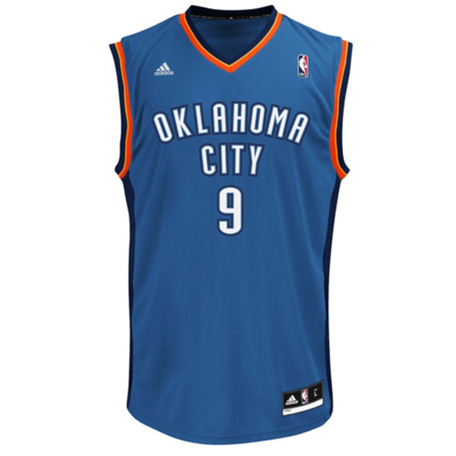 Alternative view of Serge Ibaka Oklahoma City Thunder Adidas Youth Replica Road Basketball Jersey - Light Blue