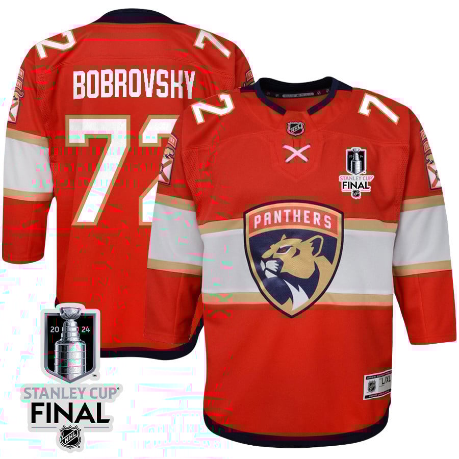 Sergei Bobrovsky 72 Florida Panthers 2024 STANLEY CUP Final Youth Home Breakaway Hockey Jersey - Red - JS530 