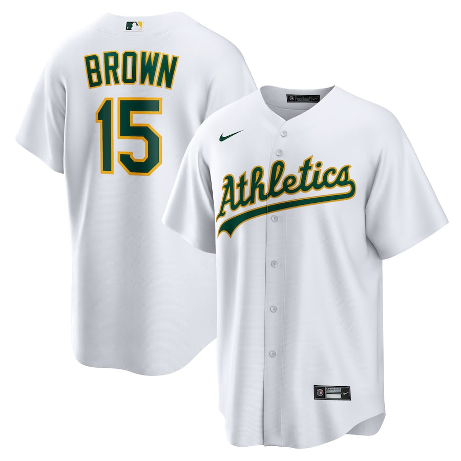 Seth Brown 15 Oakland Athletics Home Men Baseball Jersey - White 