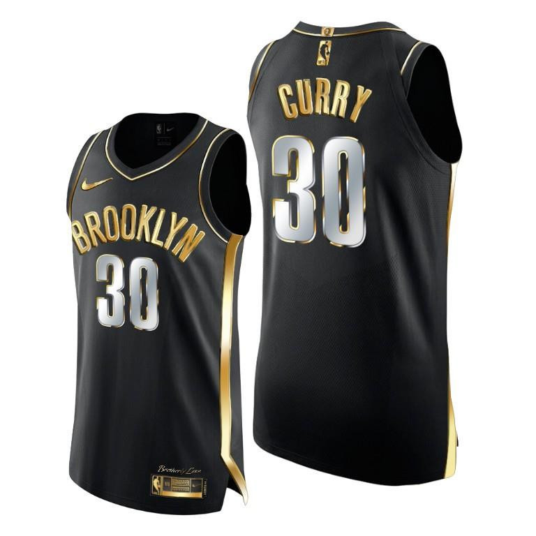 Seth Curry 30 Brooklyn Nets Golden Edition Black Basketball Jersey - Men Basketball Jersey - JS969 