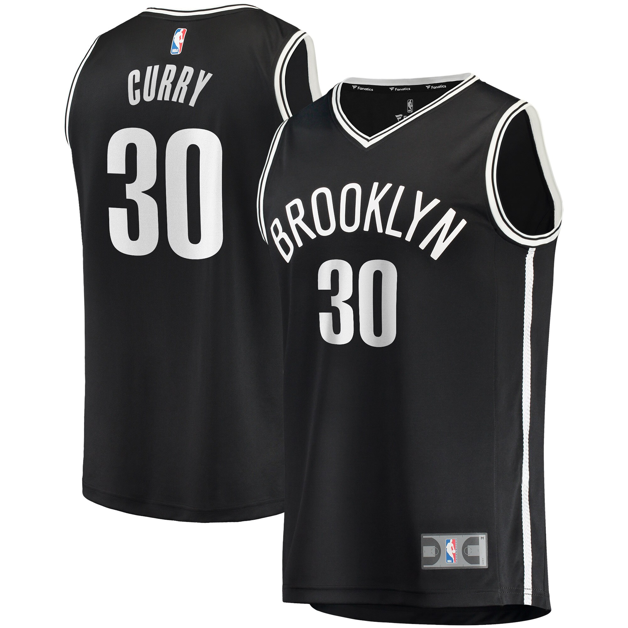 Alternative view of Seth Curry Brooklyn Nets Fanatics Branded Fast Break Replica Basketball Jersey - Icon Edition - Black