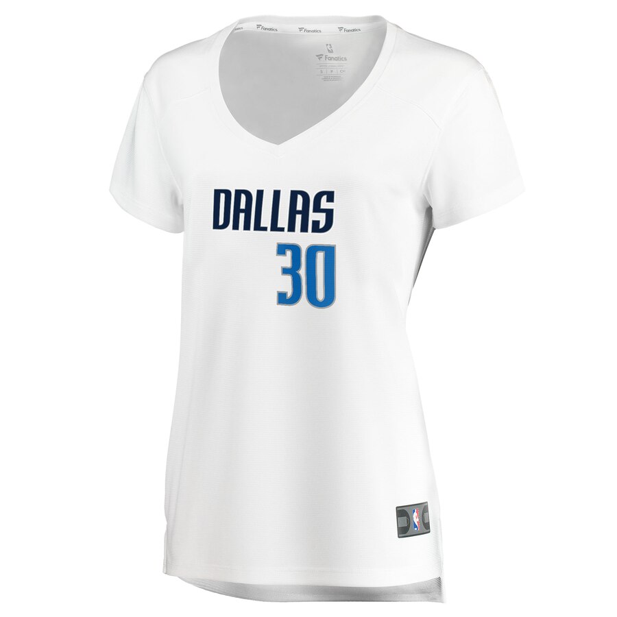Alternative view of Seth Curry Dallas Mavericks Fanatics Branded Women's Fast Break Player Replica Basketball Jersey - Association Edition - White
