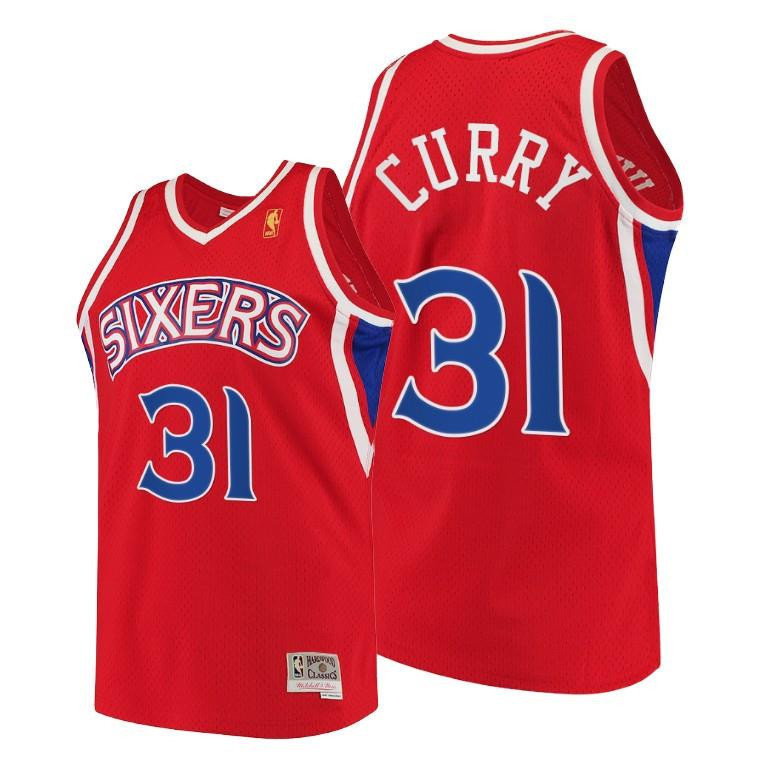 Seth Curry Philadelphia 76ers Red Throwback 90s Basketball Jersey HWC Swingman - Men Basketball Jersey - JS819 