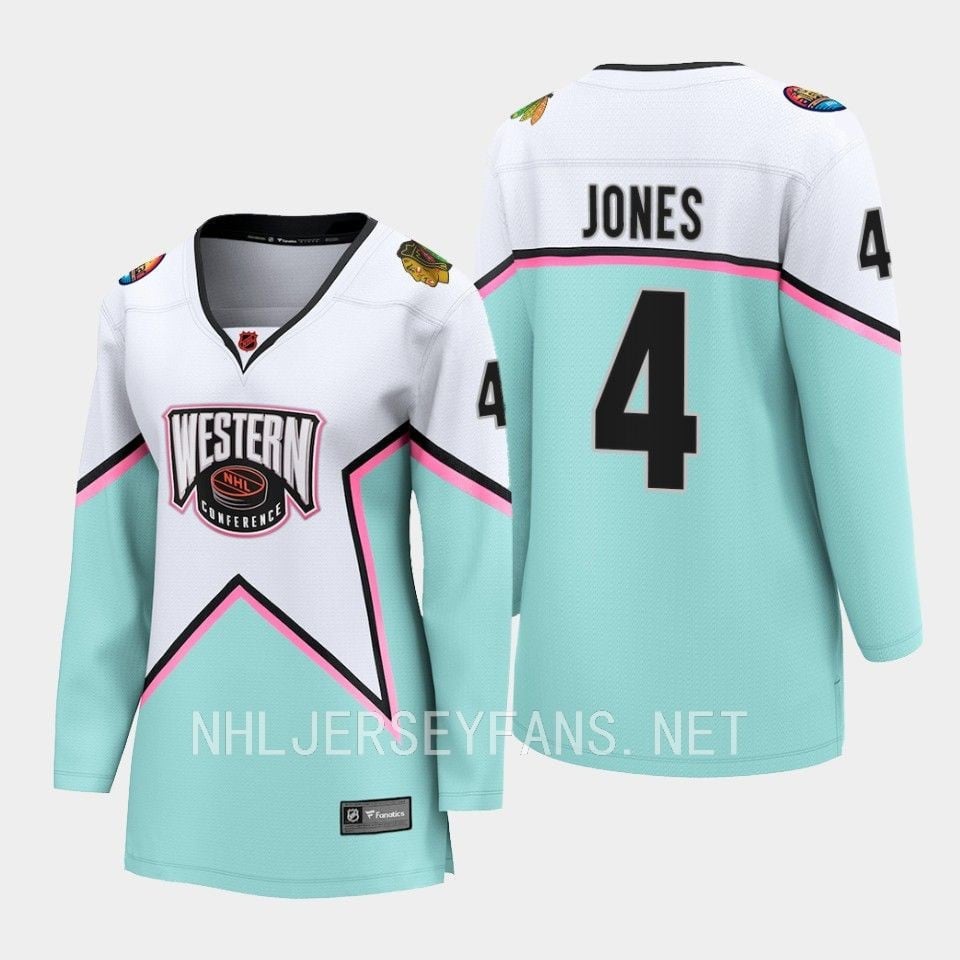 Seth Jones 4 Chicago Blackhawks White 2023 All-Star Western Conference Hockey Jersey Women - JS668 