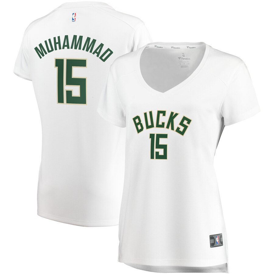Shabazz Muhammad Milwaukee Bucks Fanatics Branded Women's Fast Break Replica Basketball Jersey White - Association Edition