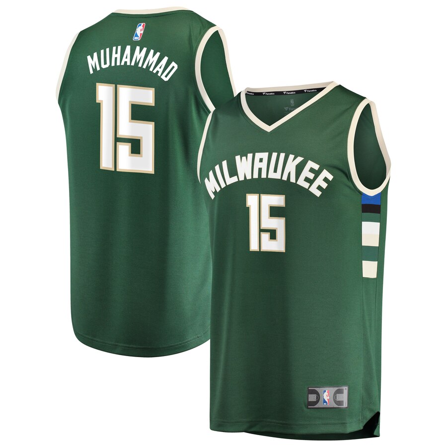 Shabazz Muhammad Milwaukee Bucks Fanatics Branded Youth Fast Break Player Basketball Jersey Green - Icon Edition
