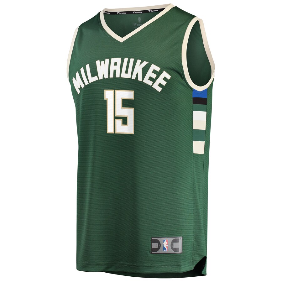 Alternative view of Shabazz Muhammad Milwaukee Bucks Fanatics Branded Youth Fast Break Player Basketball Jersey Green - Icon Edition