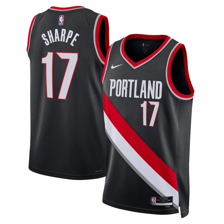 Shaedon Sharpe 17 Portland Trail Blazers Unisex Swingman Basketball Jersey - Icon Edition - Black - JS209 