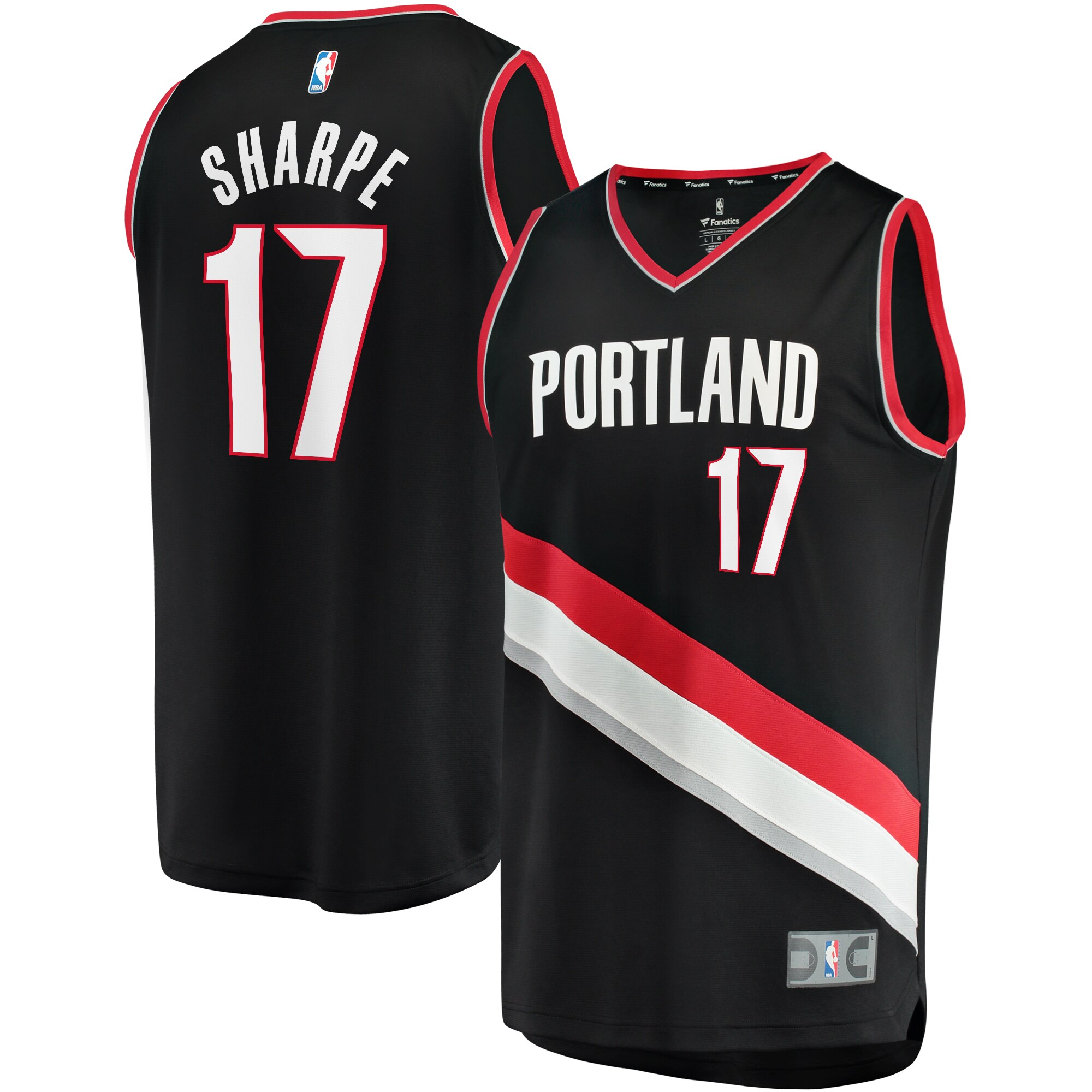 Shaedon Sharpe Portland Trail Blazers Fanatics Fast Break Replica Player Basketball Jersey - Icon Edition - Black