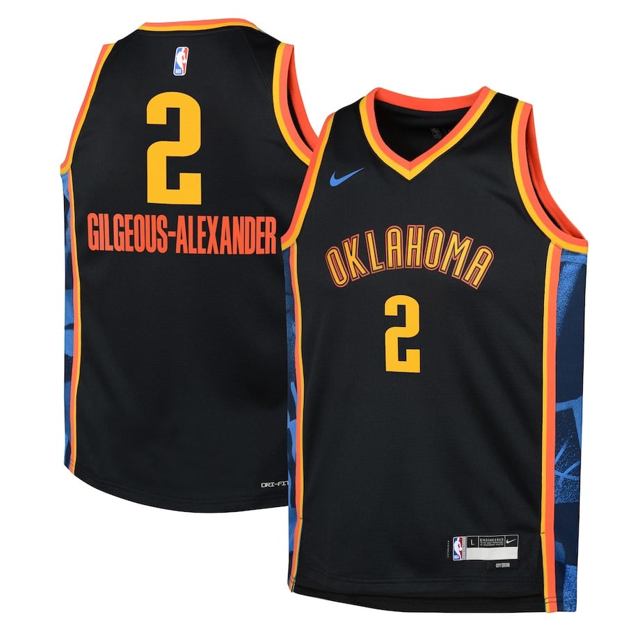 Shai Gilgeous-Alexander 2 Oklahoma City Thunder 2024/25 Swingman Player YOUTH Basketball Jersey - City Edition - Black - JS266 