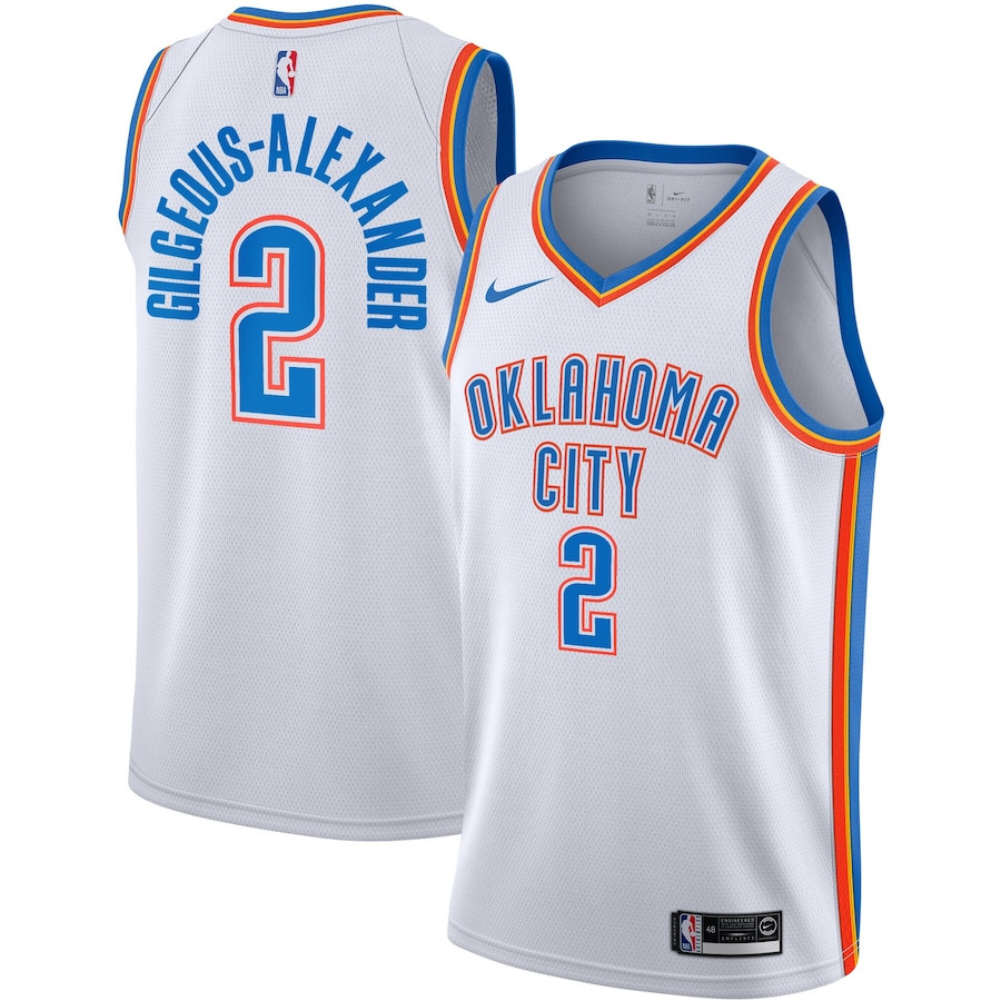 Shai Gilgeous-Alexander 2 Oklahoma City Thunder Unisex Swingman Basketball Jersey - Association Edition - White - JS854 