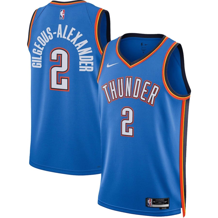 Shai Gilgeous-Alexander 2 Oklahoma City Thunder Unisex Swingman Basketball Jersey - Icon Edition - Blue - JS217 