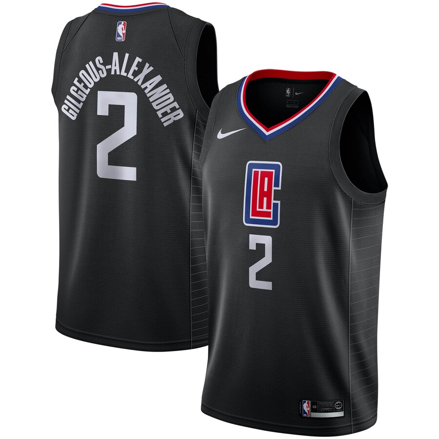 Shai Gilgeous-alexander La Clippers 2019/2020 Swingman Basketball Jersey - Statement Edition - Black