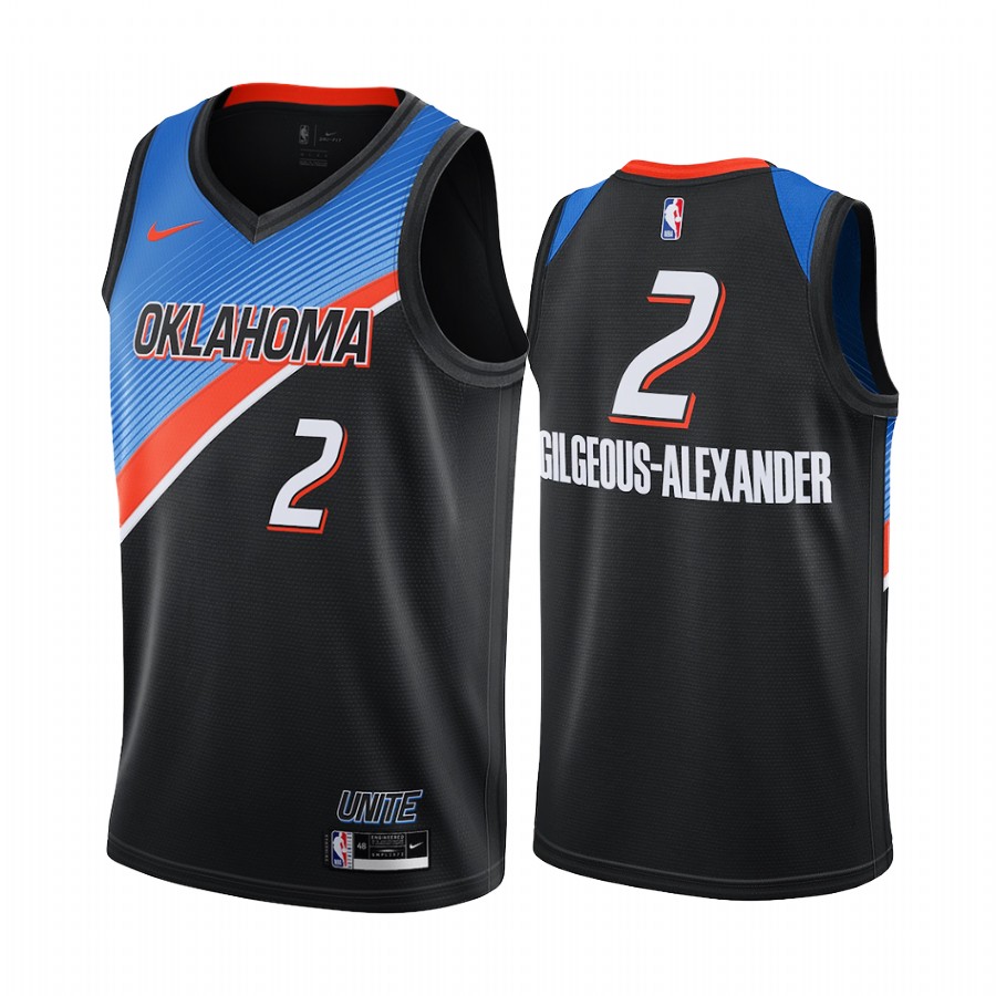 Shai Gilgeous-alexander Oklahoma City Thunder 2020-21 Black City Edition Basketball Jersey Player