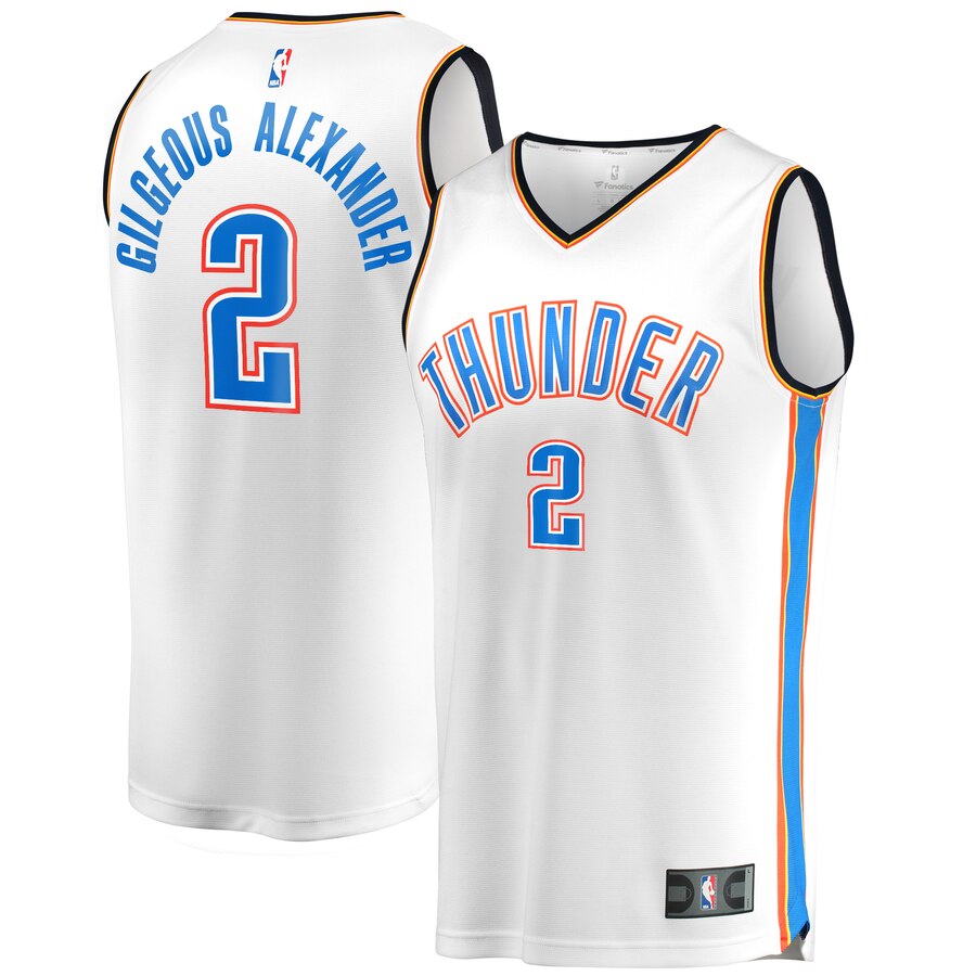 Shai Gilgeous-alexander Oklahoma City Thunder Fanatics Branded Fast Break Player Basketball Jersey – Association Edition – White
