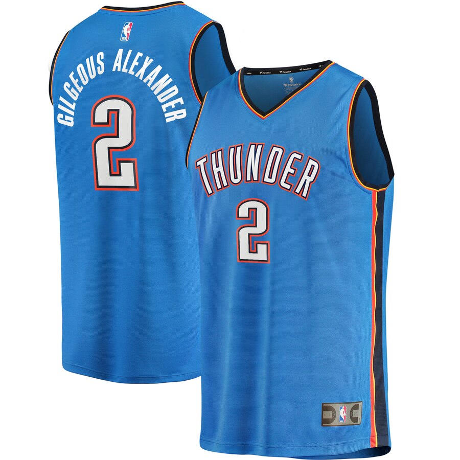 Shai Gilgeous-alexander Oklahoma City Thunder Fanatics Branded Fast Break Player Basketball Jersey – Icon Edition – Blue