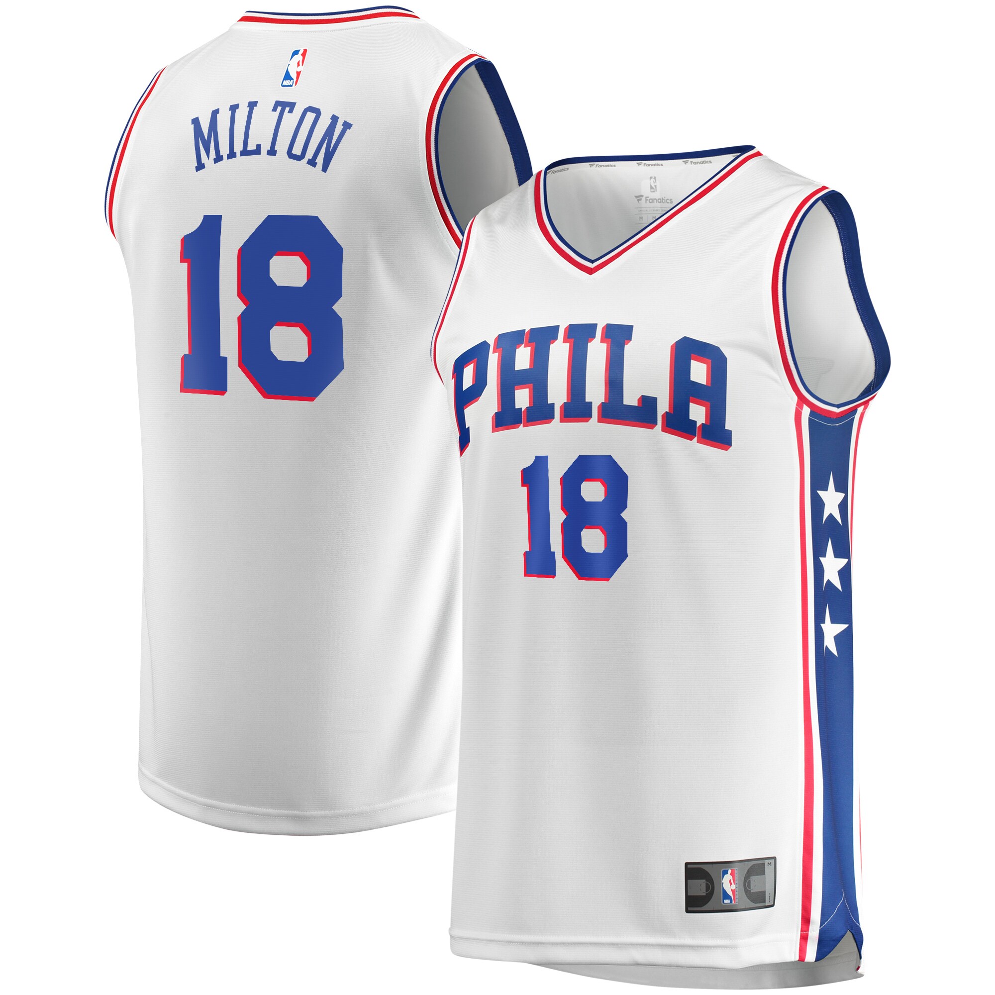 Alternative view of Shake Milton Philadelphia 76ers Fanatics Branded Fast Break Replica Player Team Basketball Jersey – Association Edition – White