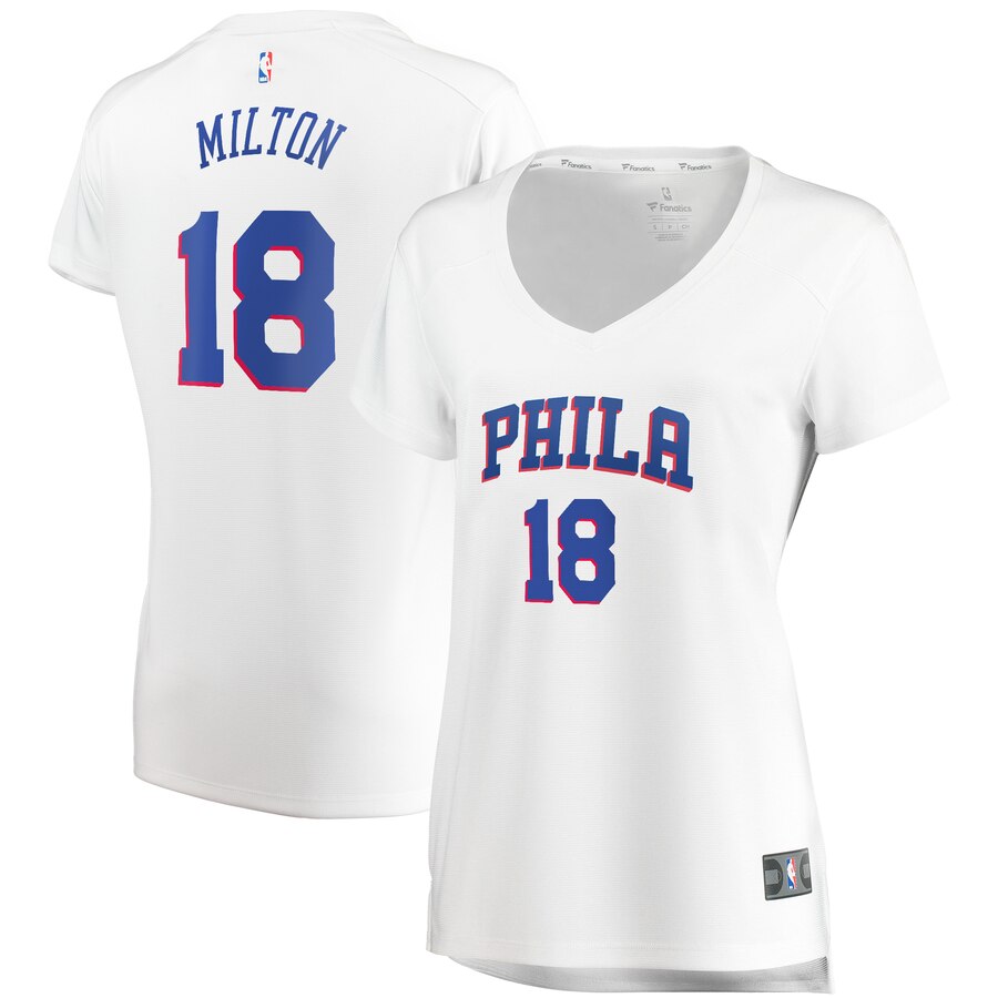 Shake Milton Philadelphia 76ers Fanatics Branded Women's Fast Break Replica Player Basketball Jersey - Association Edition - White