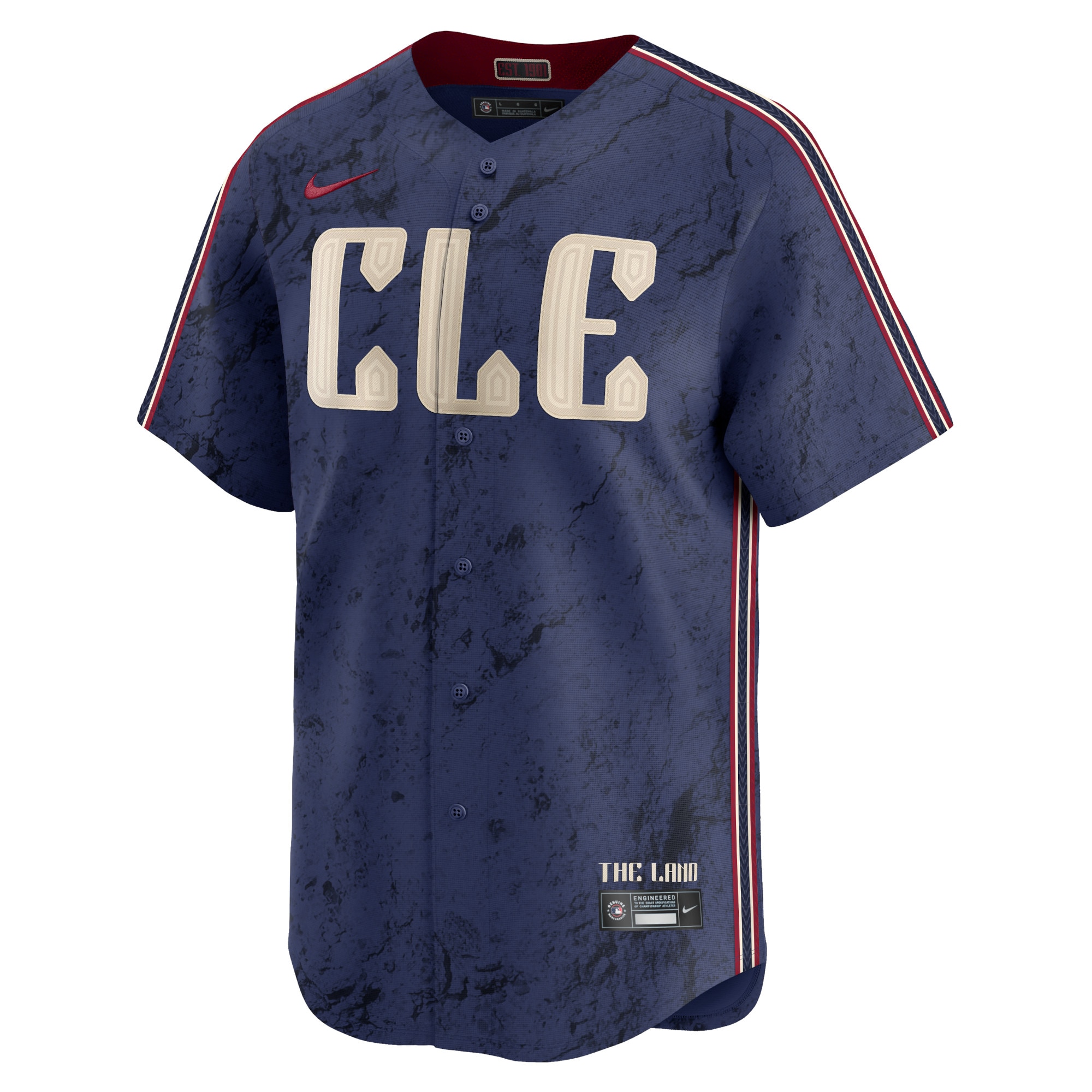 Alternative view of Shane Bieber Cleveland Guardians 2024 City Connect Limited Baseball Jersey - Navy