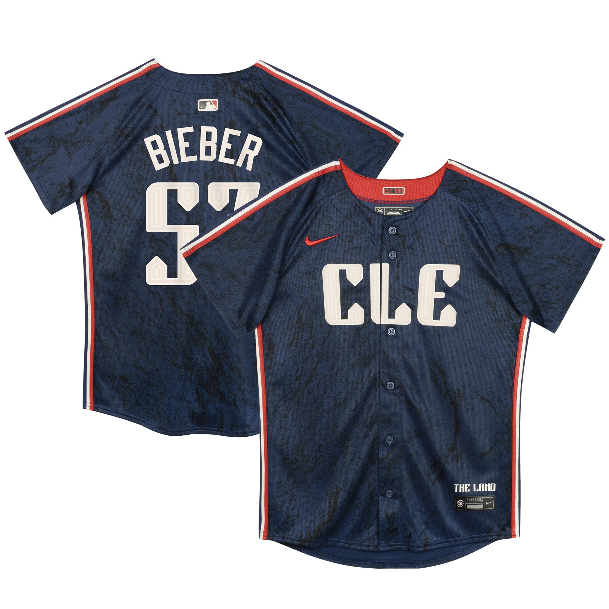 Shane Bieber Cleveland Guardians Preschool 2024 City Connect Limited Baseball Jersey - Navy
