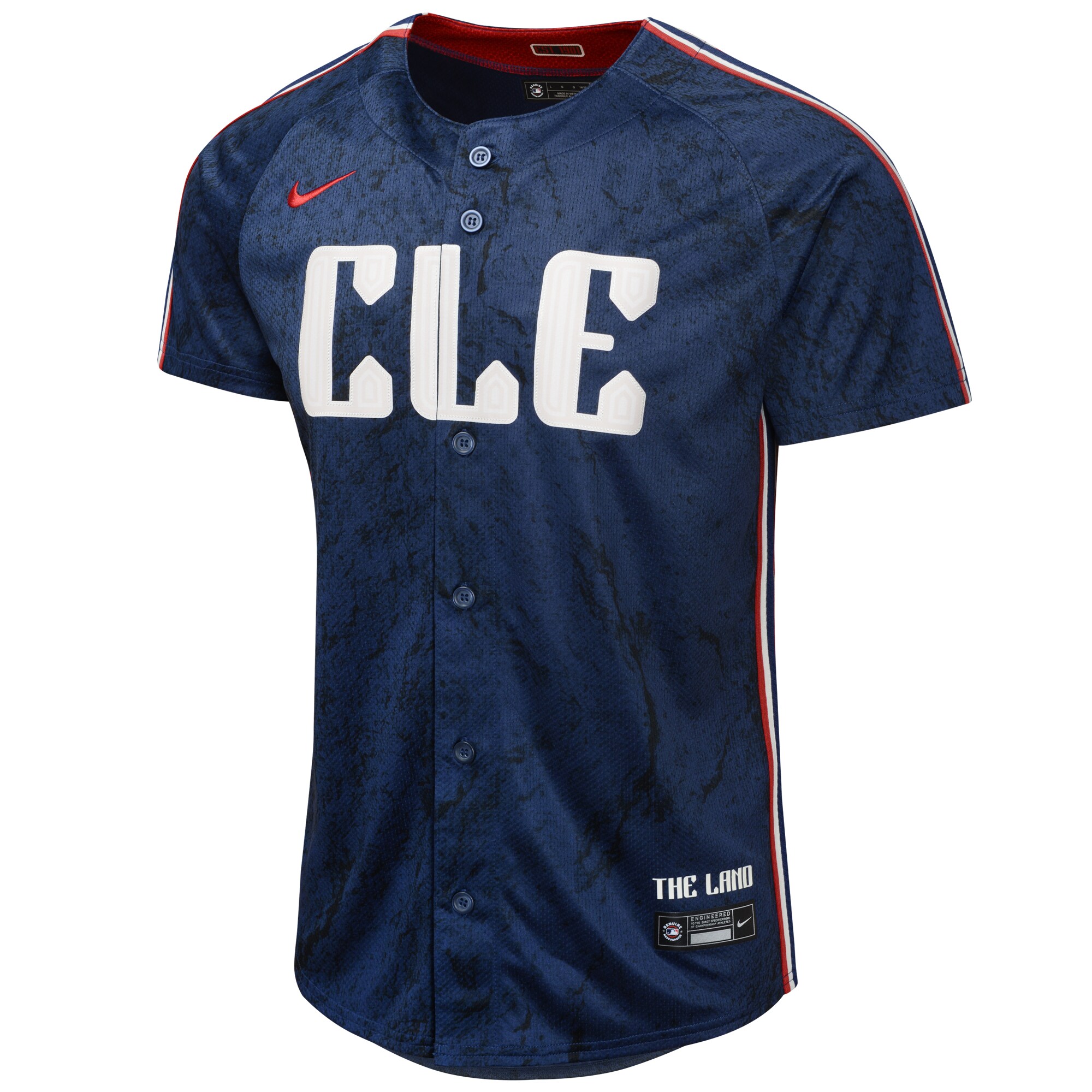 Alternative view of Shane Bieber Cleveland Guardians Youth 2024 City Connect Limited Baseball Jersey - Navy