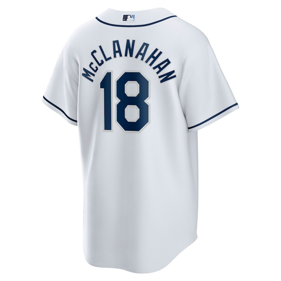 Alternative view of Shane McClanahan 18 Tampa Bay Rays Home Team Men Baseball Jersey - White - JS779 