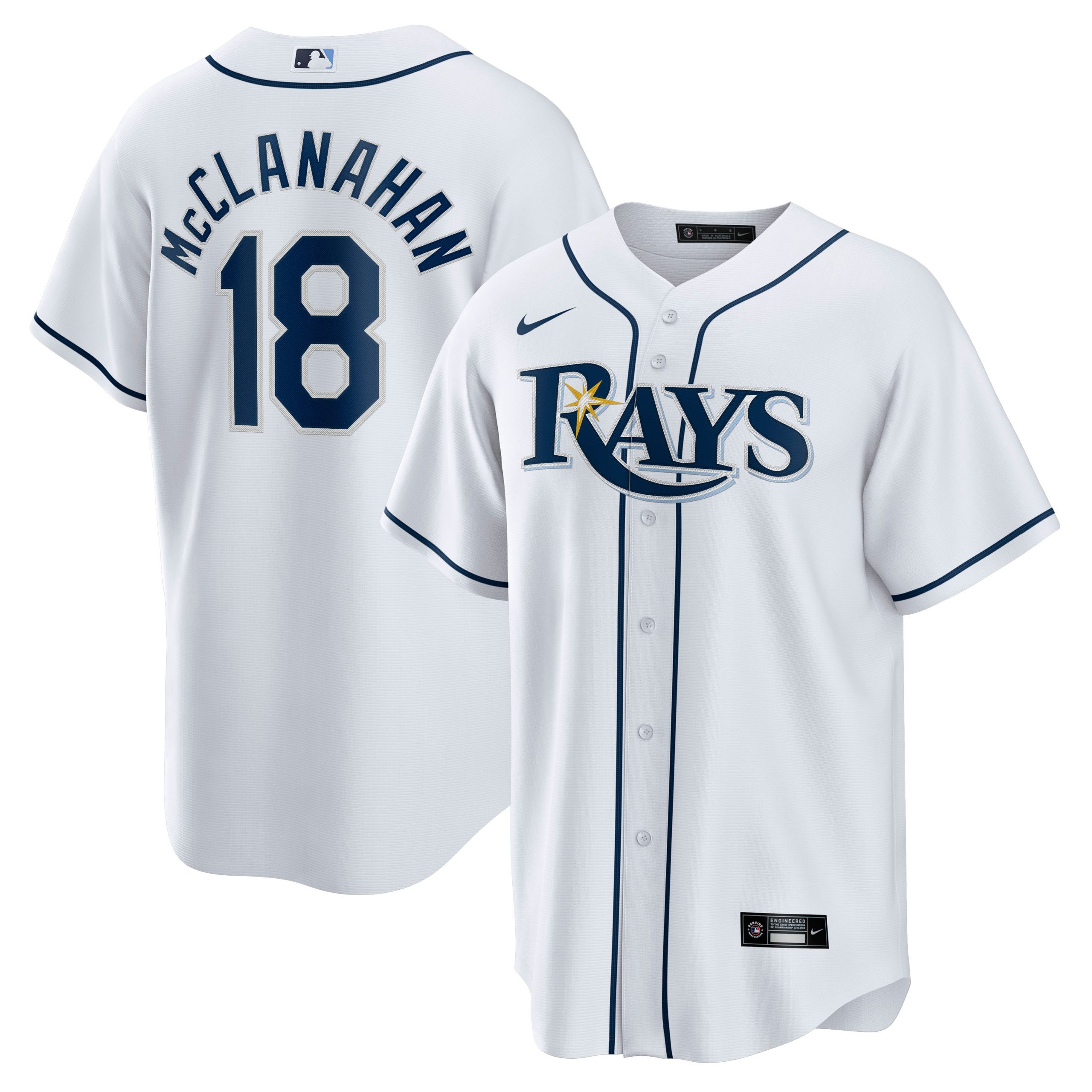 Shane Mcclanahan Tampa Bay Rays Home Replica Player Jersey – White