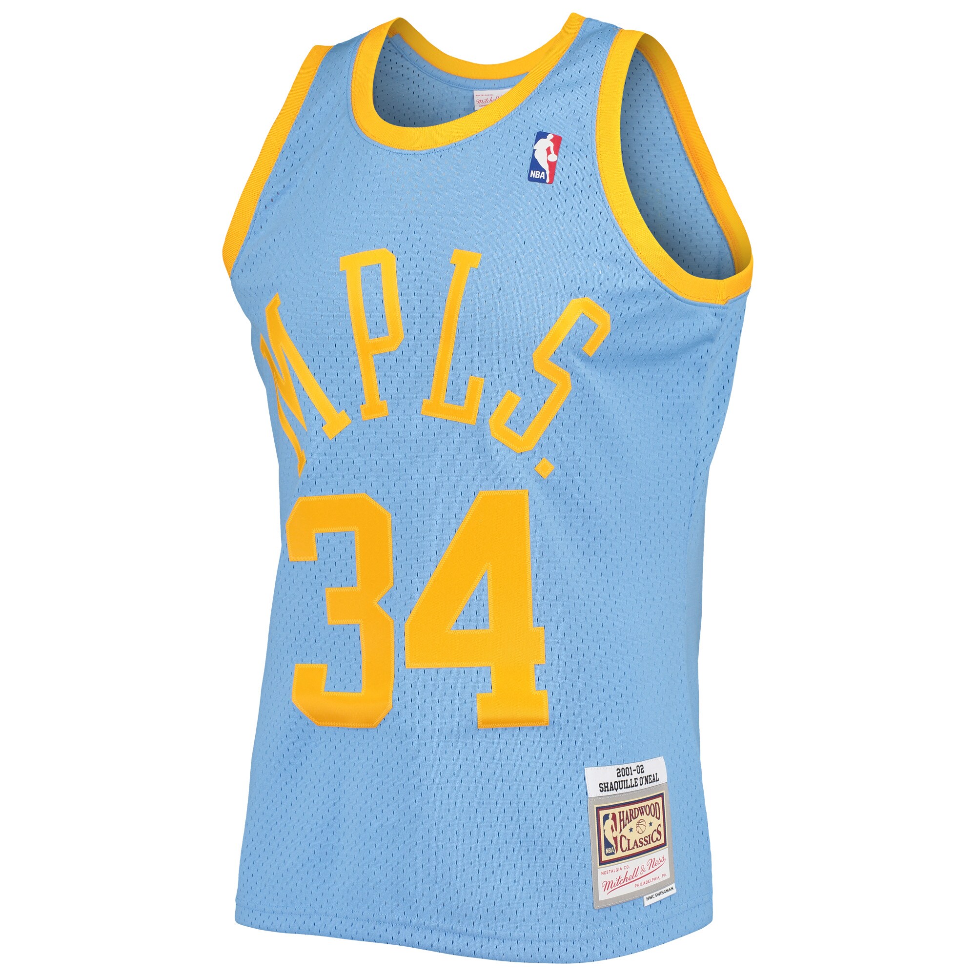 Alternative view of Shaquille O'neal Los Angeles Lakers Mitchell & Ness 2001/02 Hardwood Classics Swingman Basketball Jersey - Powder Blue