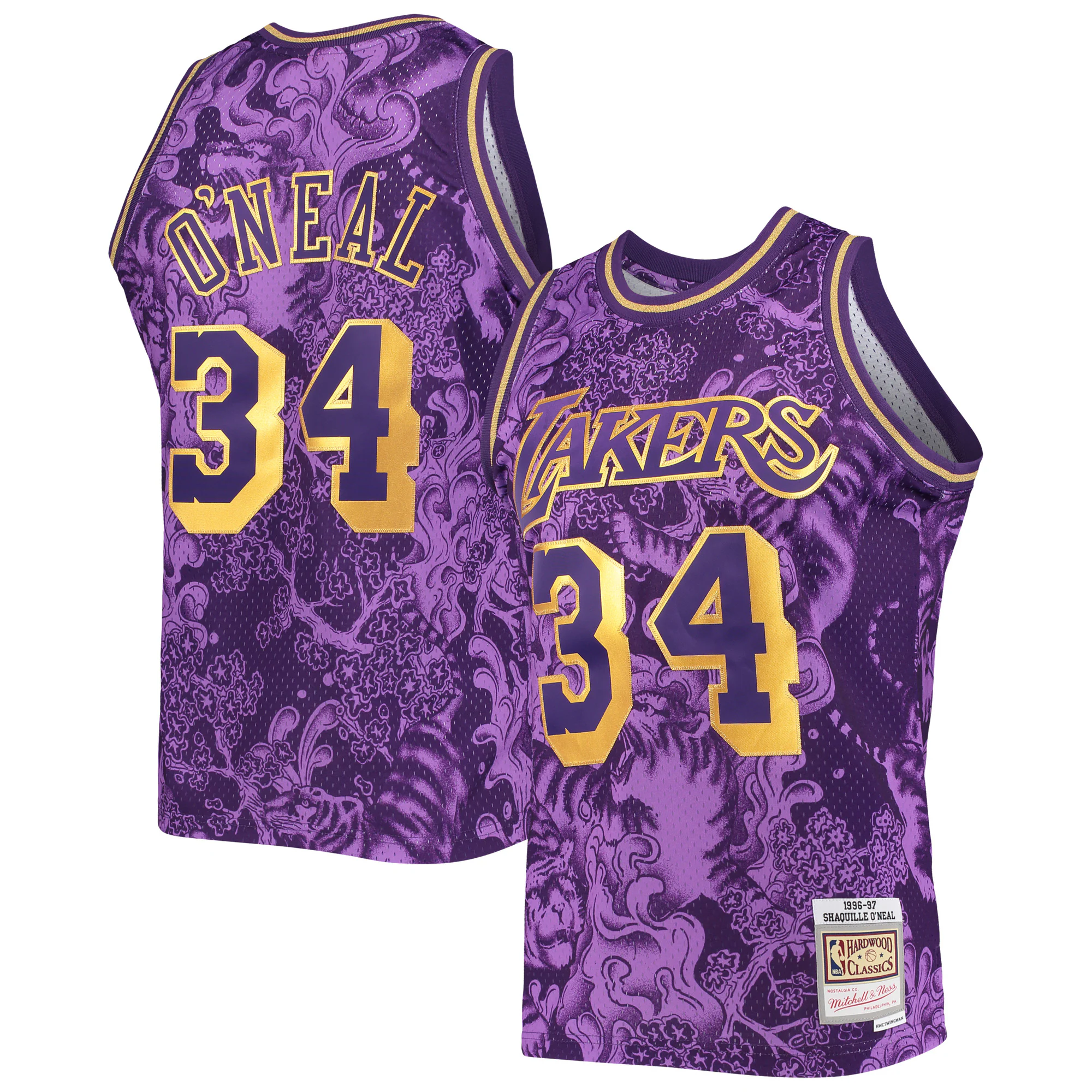 Shaquille O'neal Los Angeles Lakers Mitchell & Ness Hardwood Classics 1996/97 Lunar New Year Swingman Basketball Jersey - Purple