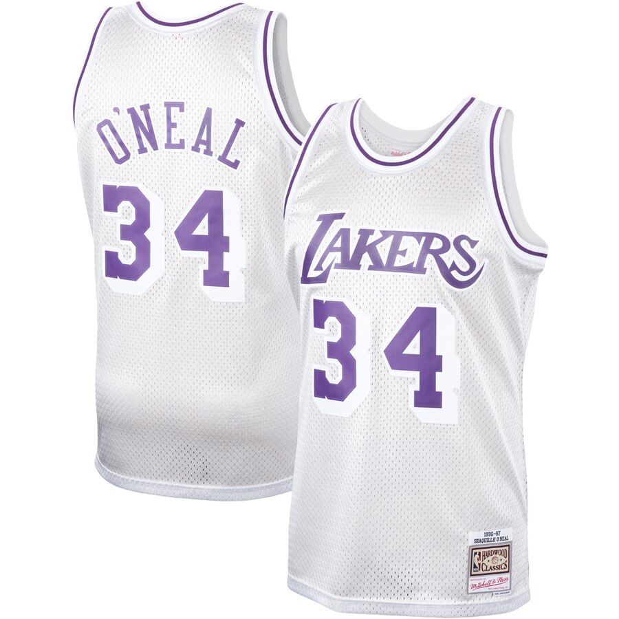 Shaquille O'neal Los Angeles Lakers Mitchell & Ness Hardwood Classics Platinum Swingman Basketball Jersey