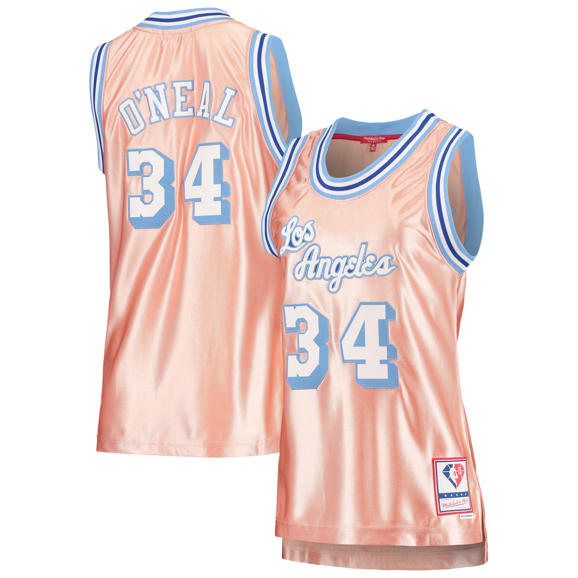Shaquille O'neal Los Angeles Lakers Mitchell & Ness Women's 75th Anniversary Rose Gold 1996 Swingman Basketball Jersey - Pink