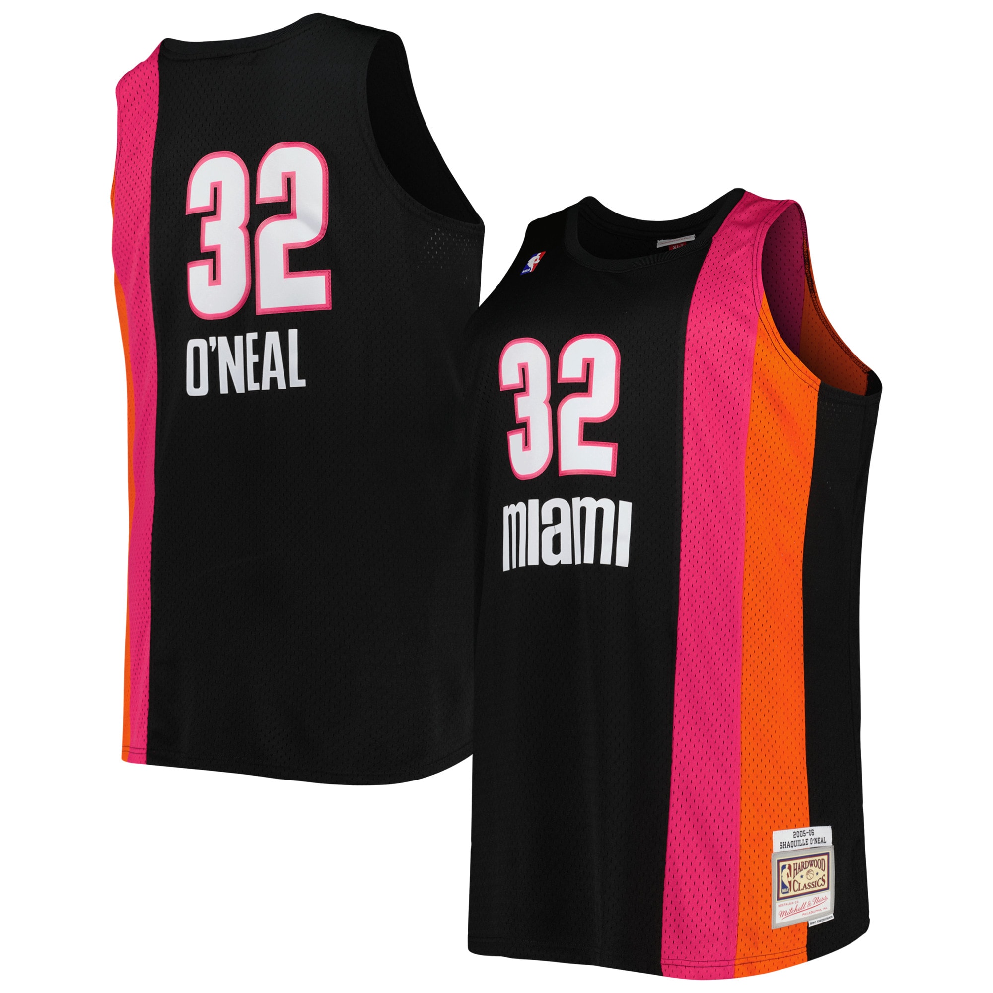 Alternative view of Shaquille O'neal Miami Heat Mitchell & Ness Big & Tall Hardwood Classics 2005/06 Swingman Basketball Jersey - Black